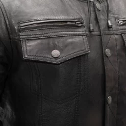 First Mfg - Men's Vendetta Motorcycle Leather Jacket 7 First Mfg - Men's Vendetta Motorcycle Leather Jacket -Next stop, Motorcycle riding. first mfg mens vendetta motorcycle leather jacket 62675.1700939927