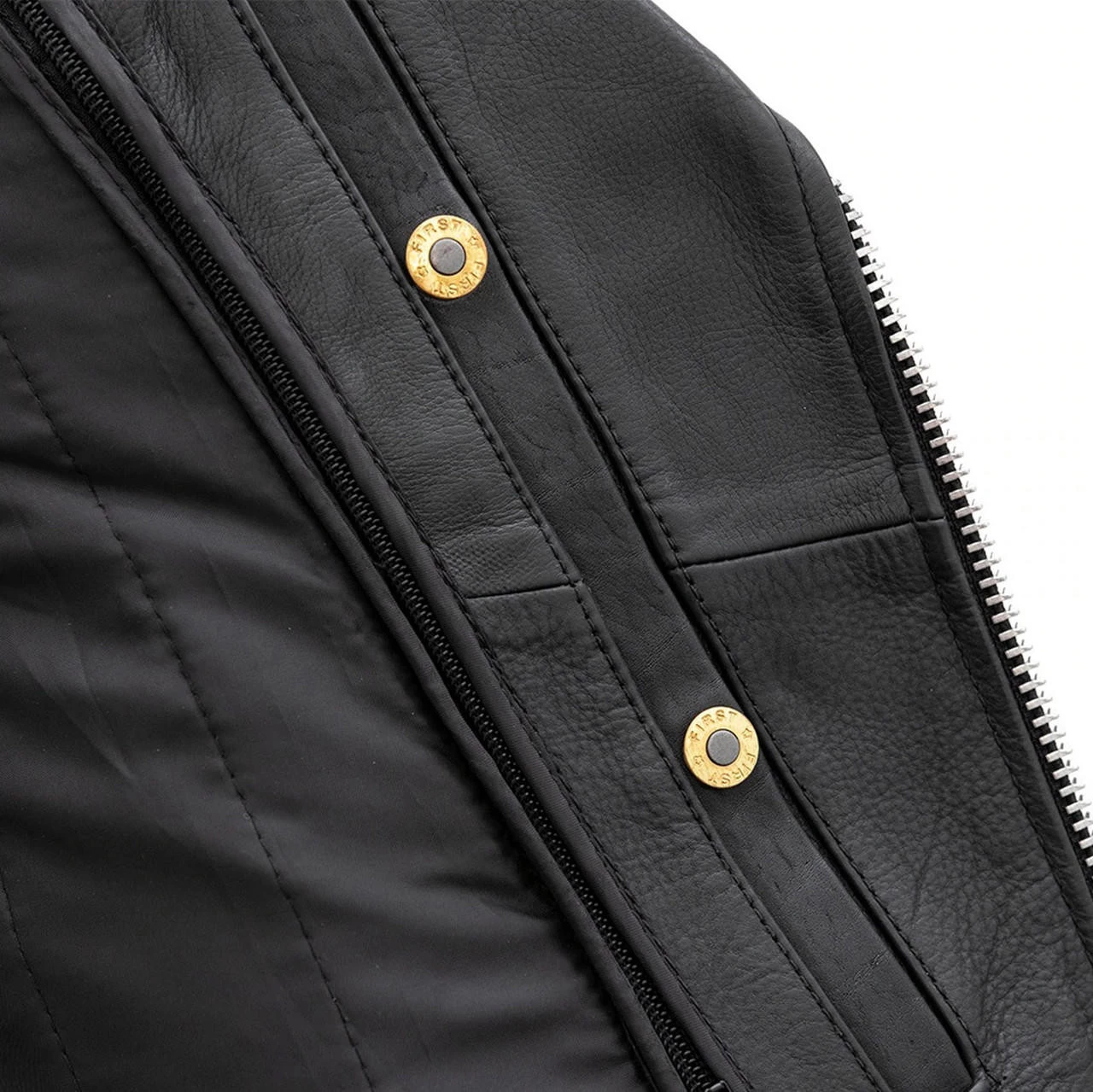 First Mfg. - Women's Popstar Motorcycle Leather Jacket - Black 3 First Mfg. - Women's Popstar Motorcycle Leather Jacket - Black - Image 3