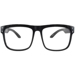 Flight Eyewear Benny V2 Square Riding Sunglasses - Black Frame/ Clear Lens