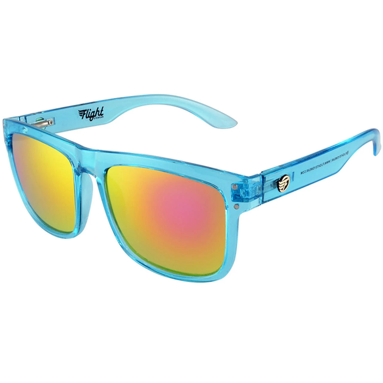 Flight Eyewear Benny V2 Square Sunglasses - Crystal Blue Frames/ Sunbeam Lenses 1 Flight Eyewear Benny V2 Square Sunglasses - Crystal Blue Frames/ Sunbeam Lenses