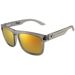 Flight Eyewear Benny V2 Square Sunglasses - Crystal Gray Frames/ Gold Lenses
