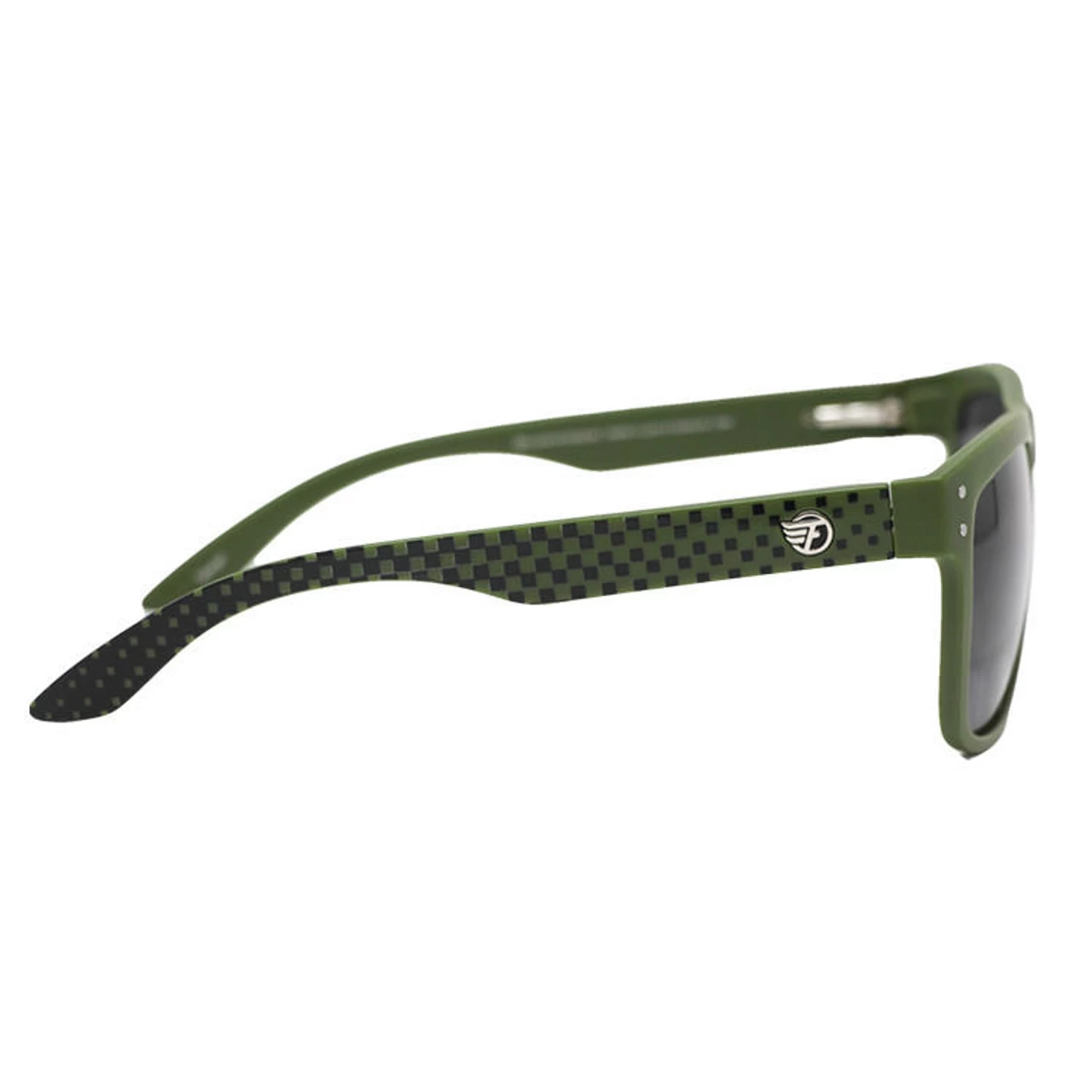Flight Eyewear Benny V2 Square Sunglasses - OD Green Checkers 3 Flight Eyewear Benny V2 Square Sunglasses - OD Green Checkers - Image 3