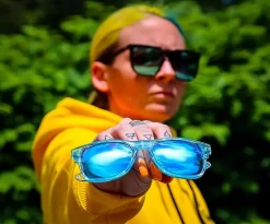 Flight Eyewear Elwood Classic Sunglasses - Crystal Blue Frames/ Blue Lenses -Next stop, Motorcycle riding. flight eyewear elwood classic sunglasses crystal blue frames blue lenses 94364.1690483749