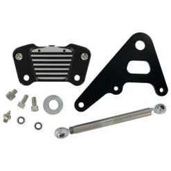 GMA - Classic Black Contrast 2-Piston Custom Rear A-Caliper Fits Big Twin Rigid Frames W/ 10" Rotor, Includes Linkage Rod