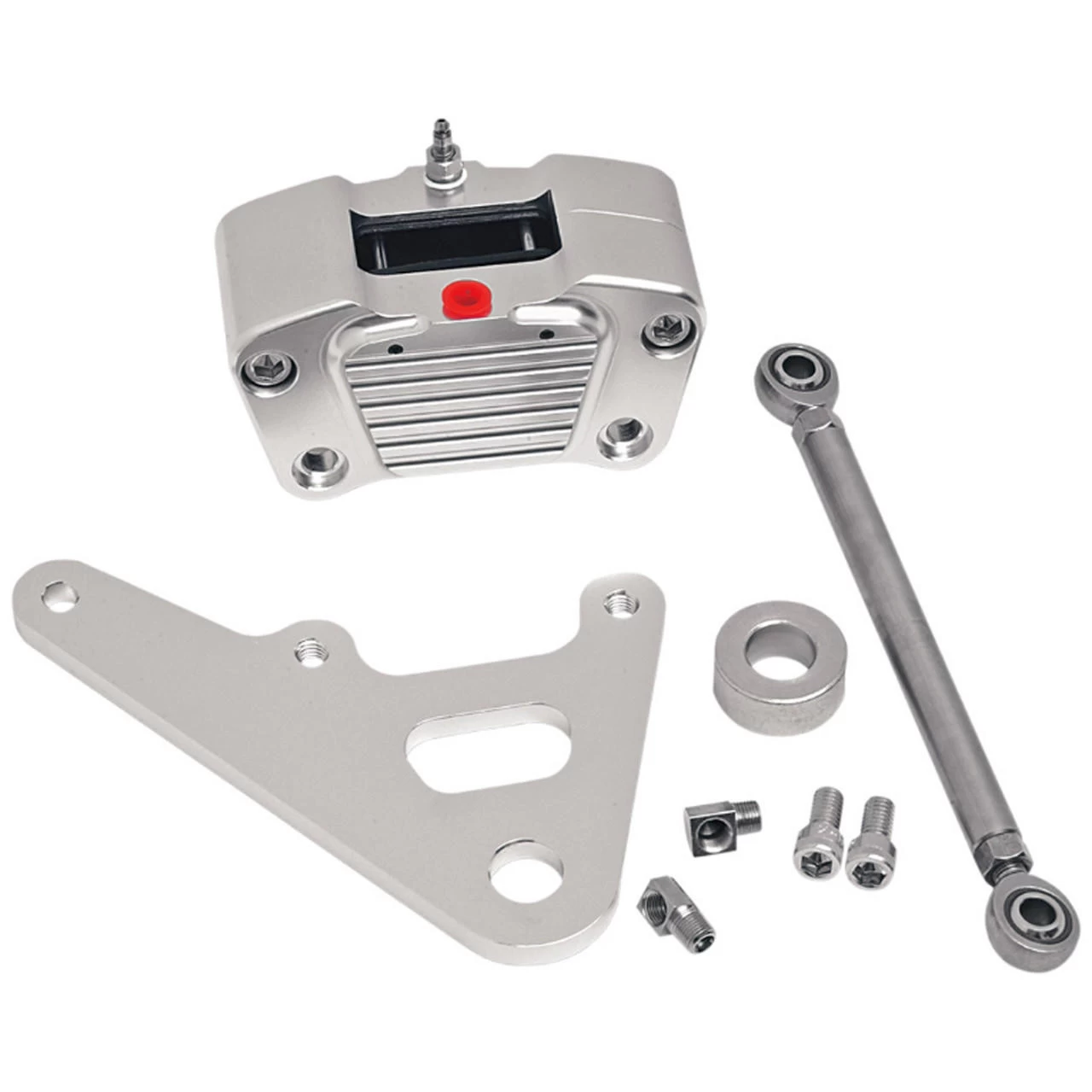 GMA - Classic Chrome 2-Piston Custom Rear A-Caliper Fits Big Twin Rigid Frames W/ 10" Rotor, Includes Linkage Rod 1 GMA - Classic Chrome 2-Piston Custom Rear A-Caliper Fits Big Twin Rigid Frames W/ 10" Rotor, Includes Linkage Rod