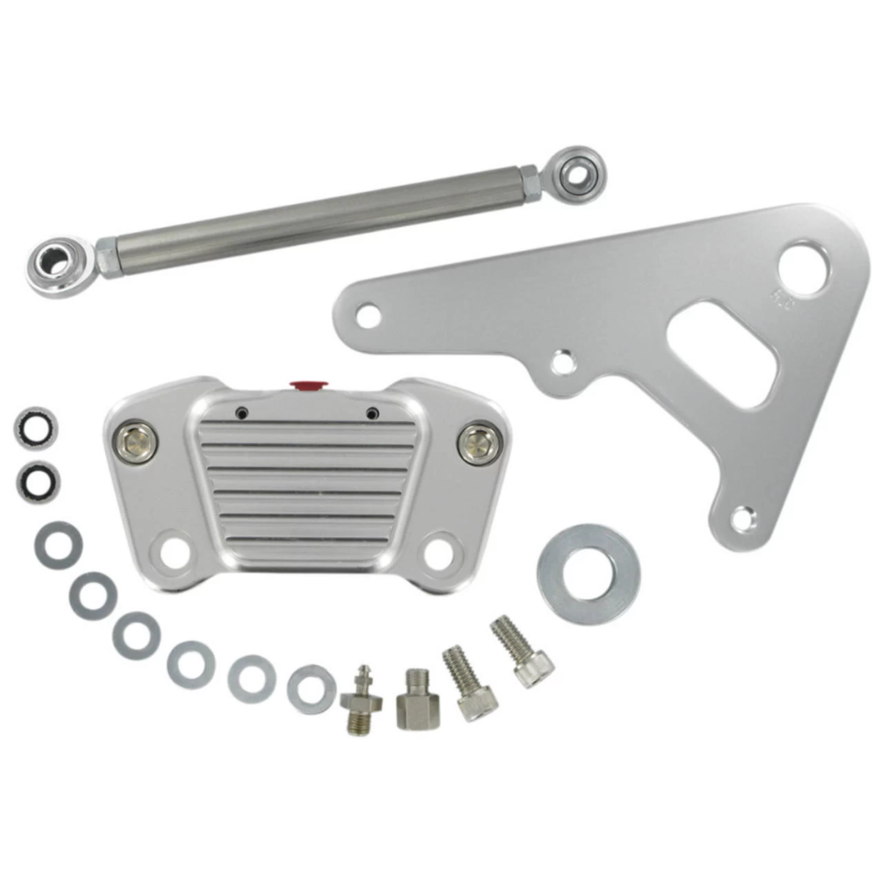 GMA - Classic Clear Anodized 2-Piston Custom Rear A-Caliper Fits Big Twin Rigid Frames W/ 10" Rotor, Includes Linkage Rod 1 GMA - Classic Clear Anodized 2-Piston Custom Rear A-Caliper Fits Big Twin Rigid Frames W/ 10" Rotor, Includes Linkage Rod
