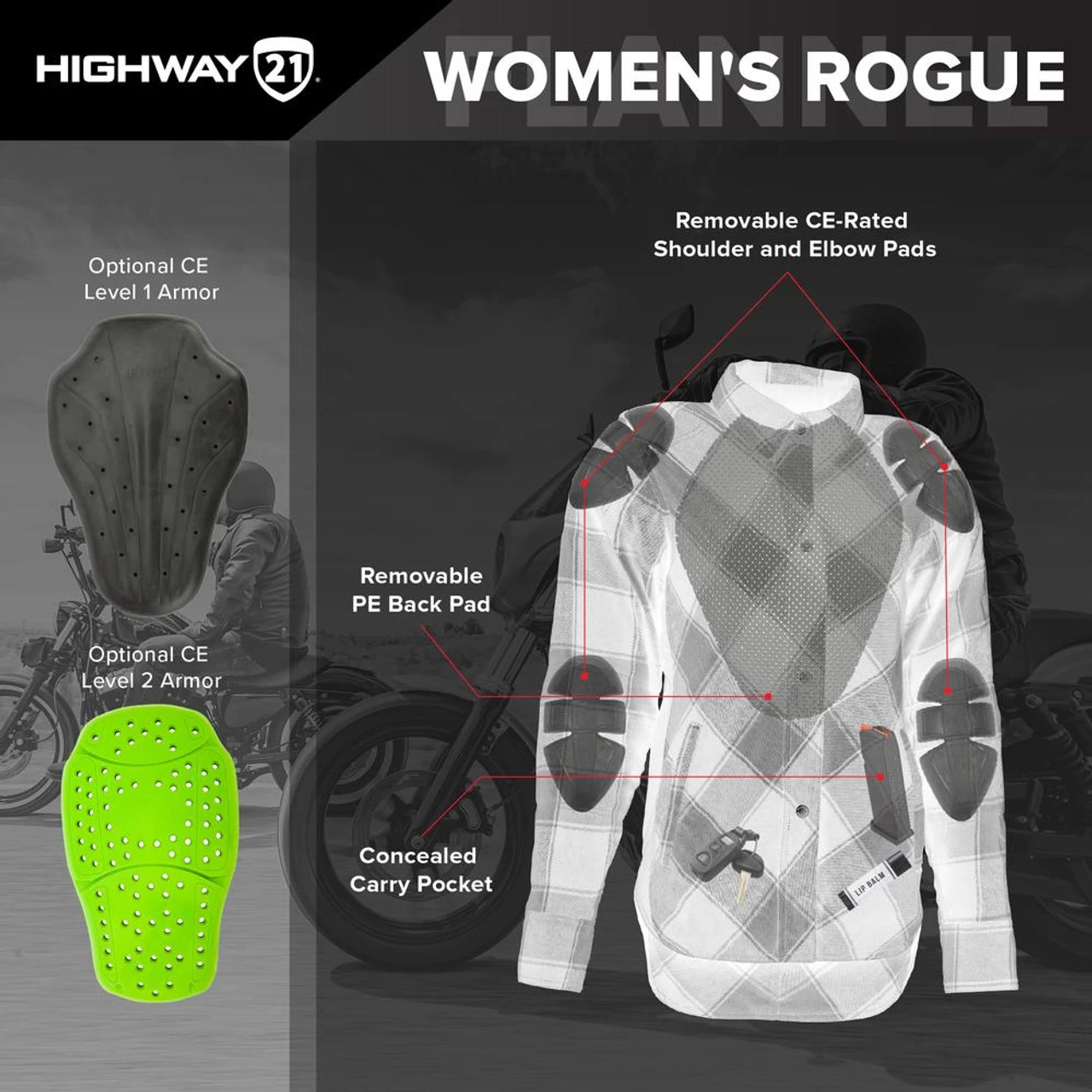 Highway 21 Women's Rogue Flannel - Pink/Grey 3 Highway 21 Women's Rogue Flannel - Pink/Grey - Image 3