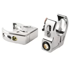 Joker Machine - Chrome Rat Eye Fork Mount Turn Signals W/ Amber Lens -Next stop, Motorcycle riding. joker machine chrome rat eye fork mount turn signals w amber lens 45640.1690318071