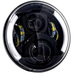 Lectric Lighting Co. - Black 7" Deluxe LED Headlight W/ Integrated SWITCHBACK Turn Signals