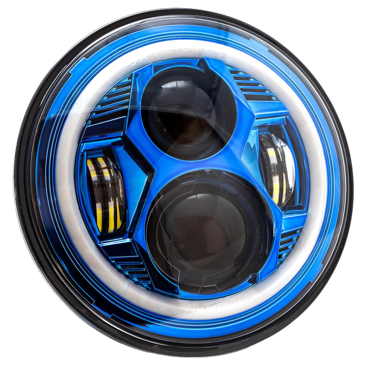 Lectric Lighting Co. - Blue 7" Color Collection Wide-Array LED Headlight W/ Full-HALO 1 Lectric Lighting Co. - Blue 7" Color Collection Wide-Array LED Headlight W/ Full-HALO