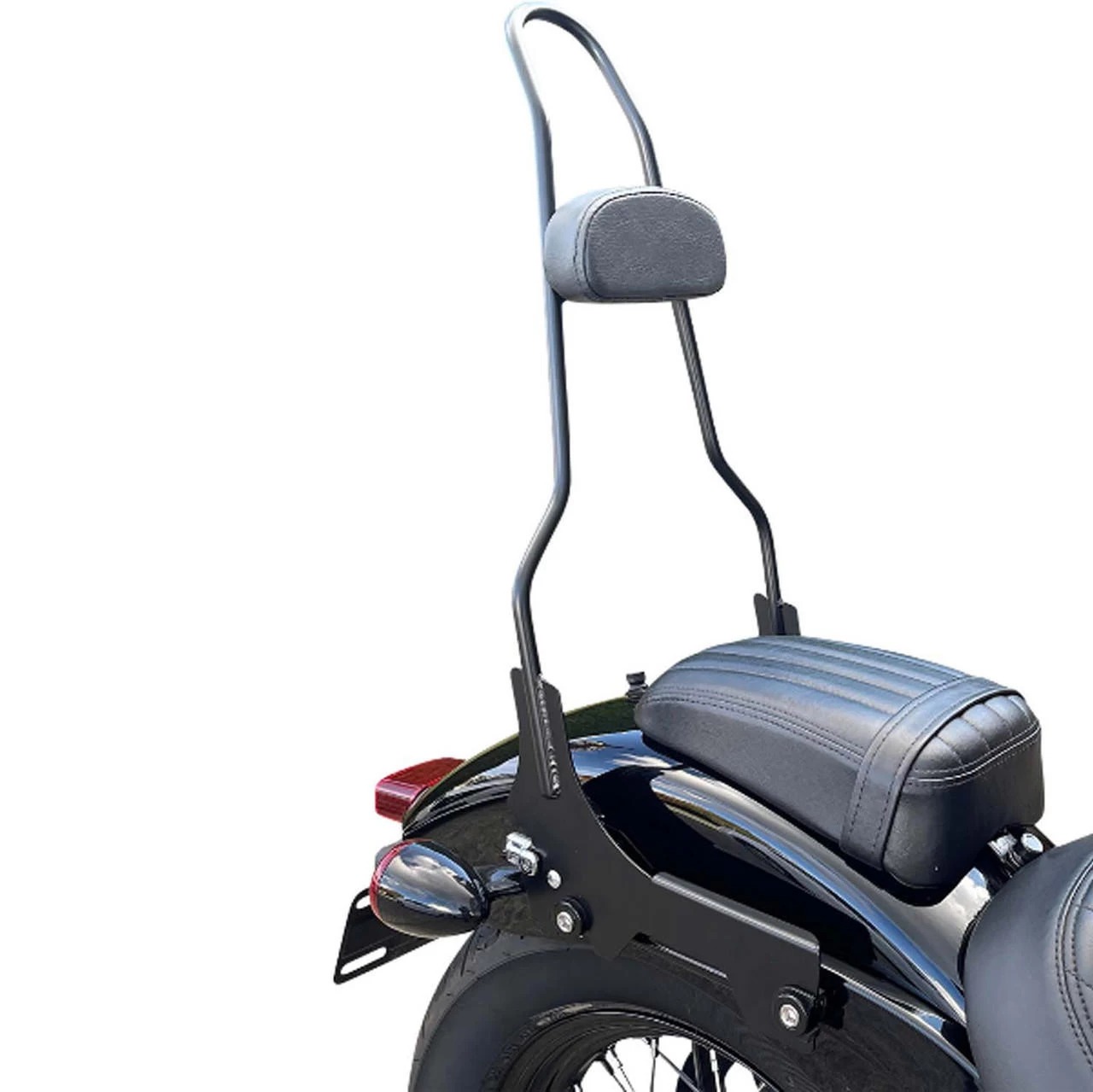 MotherWell - Gloss Black 23" Quick Release Sissy Bar W/ Pad - Fits '18 & Up Deluxe, Heritage Classic, Slim, Standard, Street Bob 1 MotherWell - Gloss Black 23" Quick Release Sissy Bar W/ Pad - Fits '18 & Up Deluxe, Heritage Classic, Slim, Standard, Street Bob