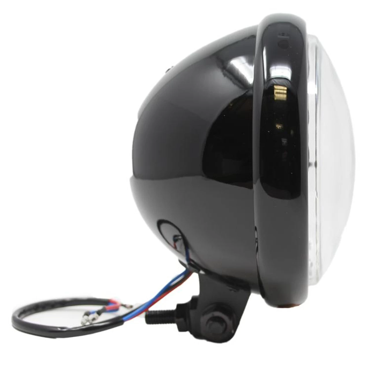 Motorcycle Supply Co. 5.75" Clear Lens Black Headlight 2 Motorcycle Supply Co. 5.75" Clear Lens Black Headlight - Image 2