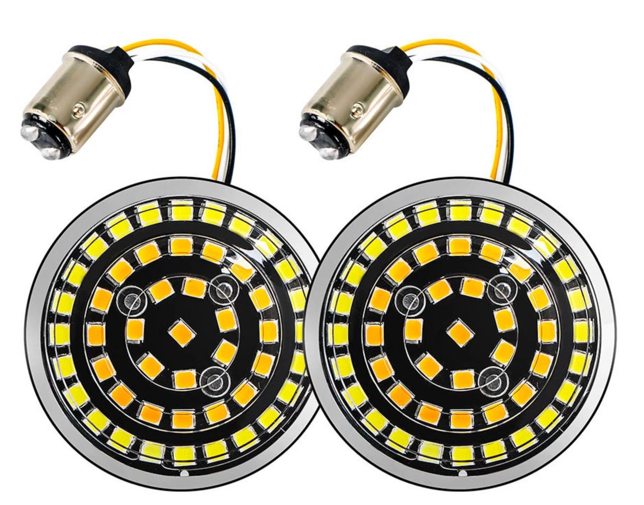 Motorcycle Supply Co. - Harley LED Turn Signal Insert - 1157 (Dual Filament) - White/ Yellow 1 Motorcycle Supply Co. - Harley LED Turn Signal Insert - 1157 (Dual Filament) - White/ Yellow