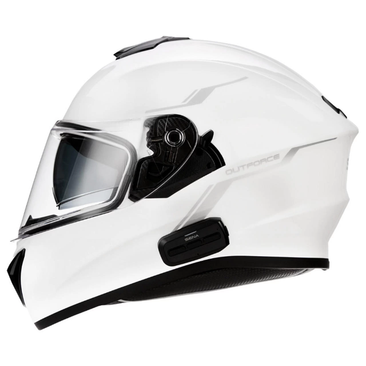 SENA - Glossy White OutForce Helmet 4 SENA - Glossy White OutForce Helmet - Image 4
