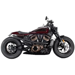 Two Brothers Racing - 2-Into-1 Black Comp-S Exhaust System W/ Carbon Fiber End Cap Fits '21 Sportster S Models