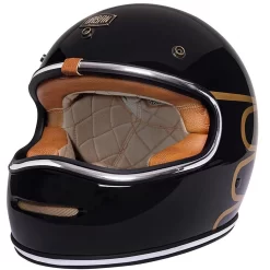 Urban Helmets - BigBore Gold Wing Black Vintage Helmet