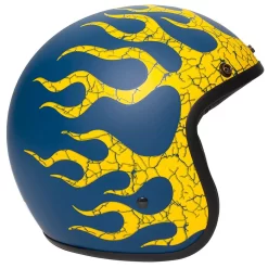 Urban Helmets - Urban Tracer Flame Blue Yellow Vintage Helmet -Next stop, Motorcycle riding. urban helmets urban tracer flame blue yellow vintage helmet 92466.1690485371