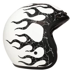 Urban Helmets - Urban Tracer Flame White Black Vintage Helmet (X-Large) -Next stop, Motorcycle riding. urban helmets urban tracer flame white black vintage helmet 36197.1690485704