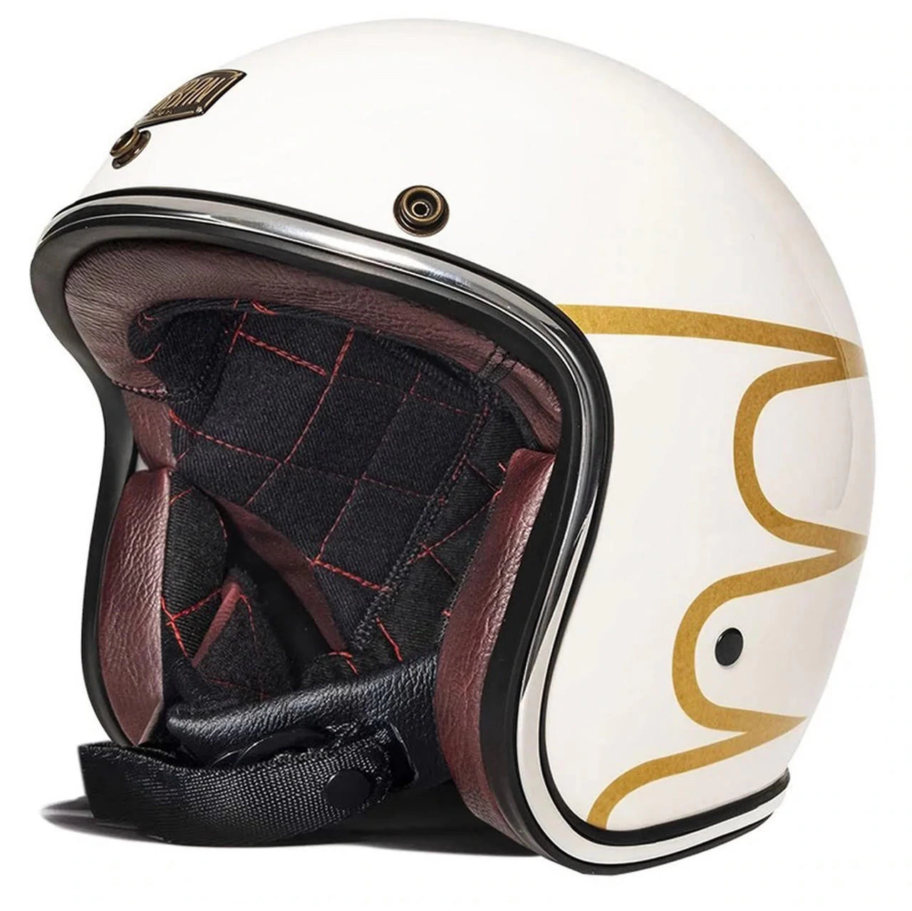 Urban Helmets - Urban Tracer Gold Wing White Vintage Helmet - X-Large 1 Urban Helmets - Urban Tracer Gold Wing White Vintage Helmet - X-Large