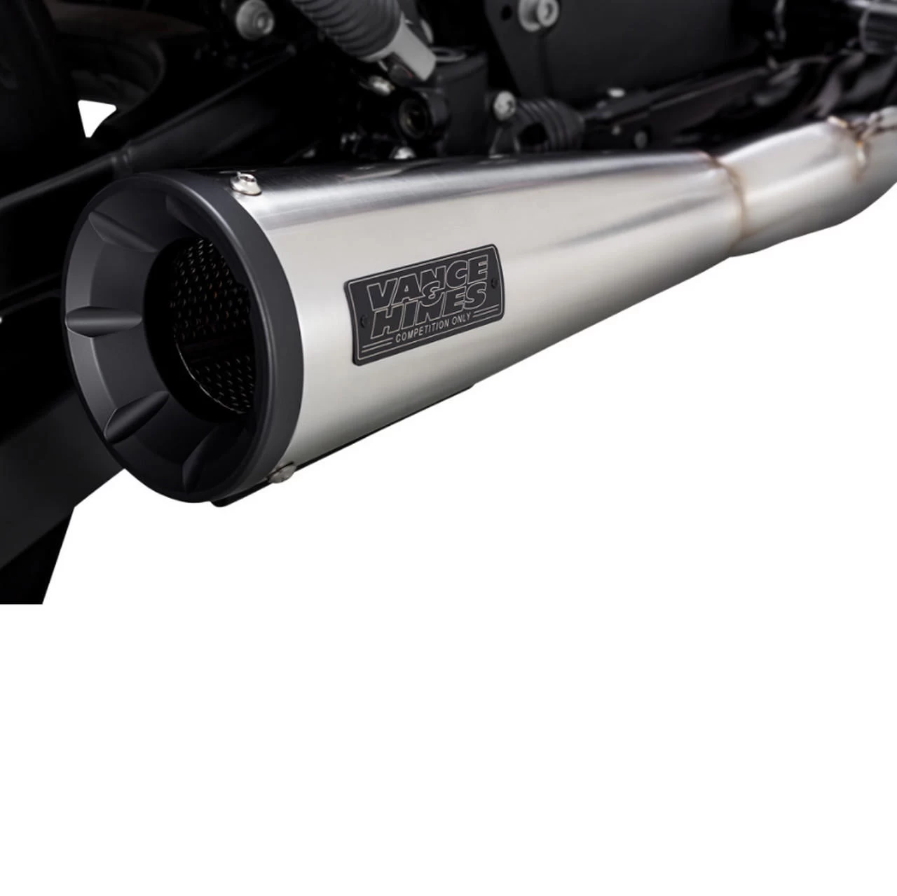 Vance And Hines - Brushed Stainless Steel 2-Into-1 Upsweep Exhaust System Fits '14 & Up Sportster Models 2 Vance And Hines - Brushed Stainless Steel 2-Into-1 Upsweep Exhaust System Fits '14 & Up Sportster Models - Image 2